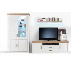 Wohnwand 326/210/52 cm in Pinienfarben