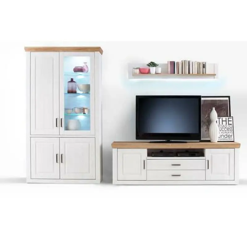 Wohnwand 326/210/52 cm in Pinienfarben