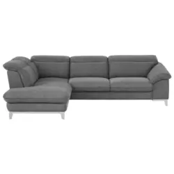 Ecksofa in Chenille Dunkelgrau