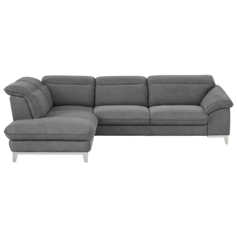 Ecksofa in Chenille Dunkelgrau