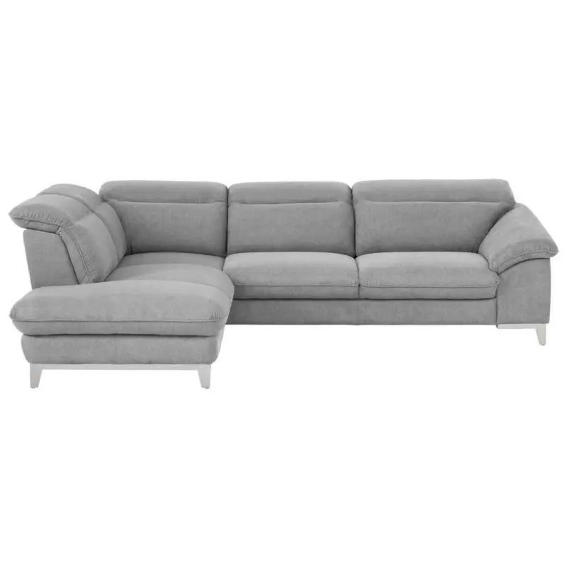 Ecksofa in Chenille Hellgrau
