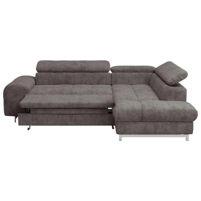Ecksofa in Mikrofaser Dunkelbraun