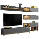 XXXLutz Lauterach - Ihr Möbelhaus bei Bregenz Wohnwand 240/150/40 cm in Anthrazit, Eichefarben