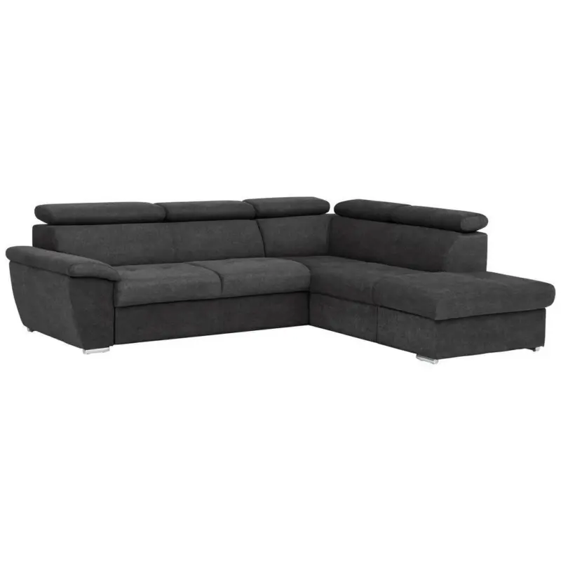 Ecksofa in Mikrofaser Schwarz