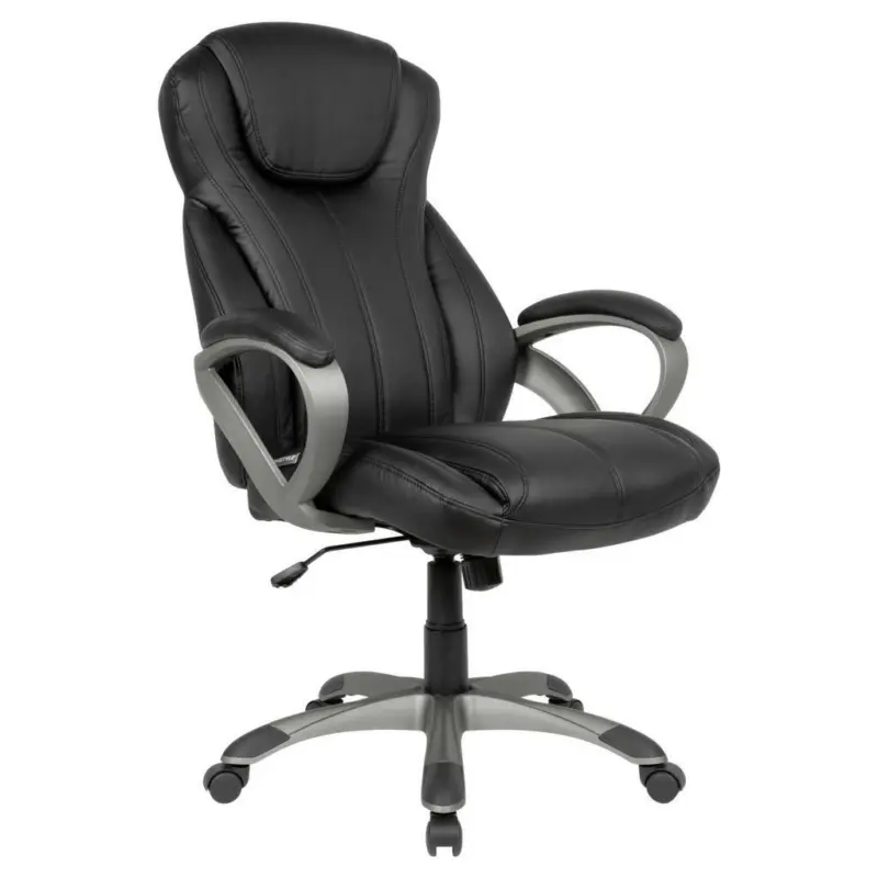 Chefsessel in Lederlook Schwarz