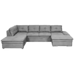 Wohnlandschaft in Mikrofaser Grau