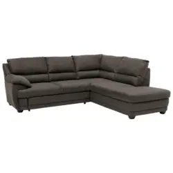 Ecksofa in Mikrofaser Braun