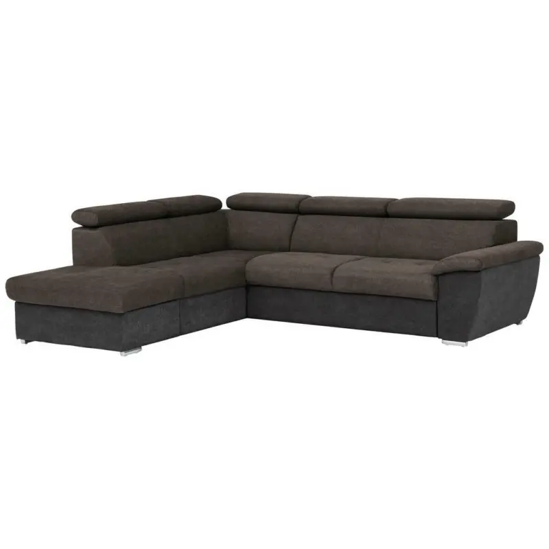Ecksofa in Mikrofaser Dunkelbraun