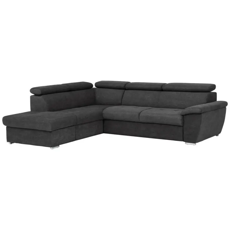 Ecksofa in Mikrofaser Schwarz