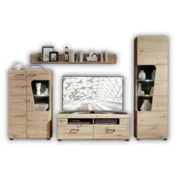 Wohnwand 322/205/47 cm in Eichefarben