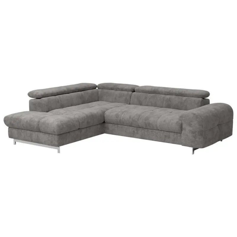 Ecksofa in Mikrofaser Graubraun