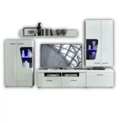 Wohnwand 320/205/47 cm in Weiß