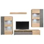 XXXLutz Lauterach - Ihr Möbelhaus bei Bregenz Wohnwand 325/219/38 cm in Grau, Eichefarben