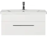 Hornbach Wachbeckenunterschrank Marlin 3400 Basic Keramik 40,6x80x45,5 cm mit Keramikwaschtisch weiß