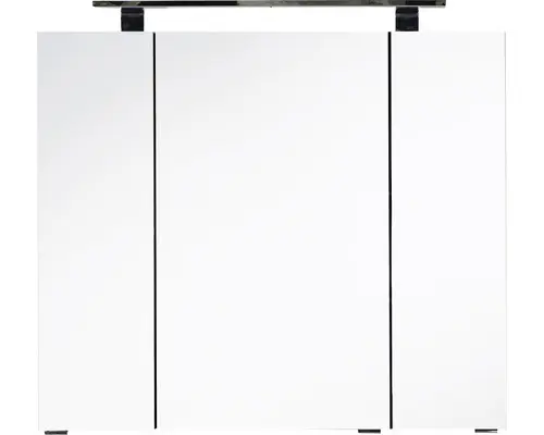 LED-Spiegelschrank Marlin 3-türig 80x13x73 cm weiß matt
