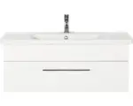 Hornbach Wachbeckenunterschrank Marlin 3400 Basic Keramik 40,6x100x45,5 cm mit Keramikwaschtisch weiß