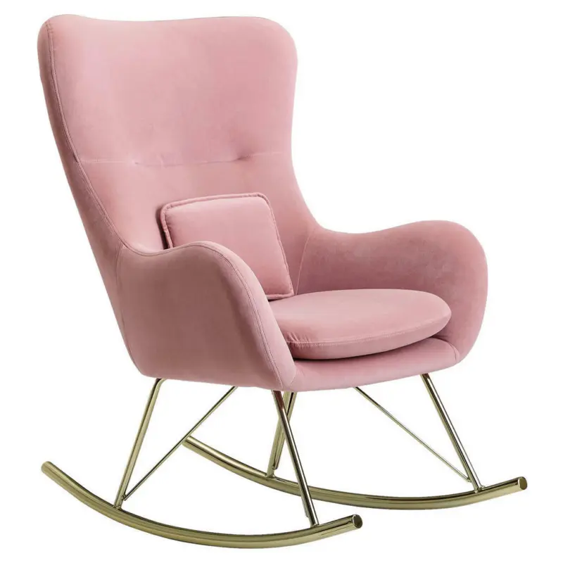 Schaukelsessel in Samt Rosa