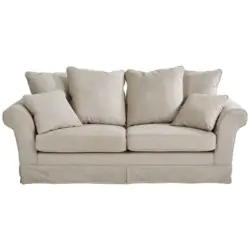 Dreisitzer-Sofa in Mikrofaser Beige