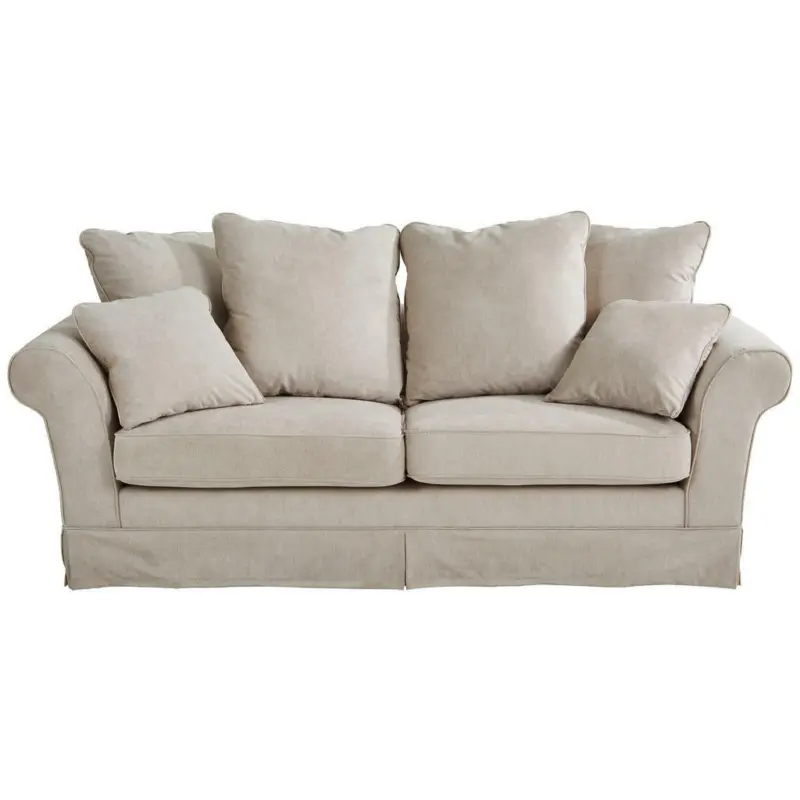 Dreisitzer-Sofa in Mikrofaser Beige