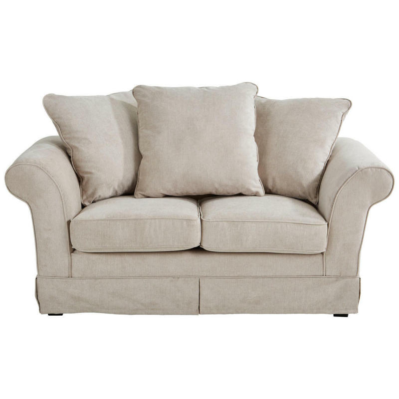 Zweisitzer-Sofa in Mikrofaser Beige