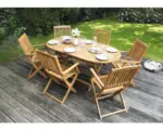 Hornbach Dining-Set 6-Sitzer bestehend aus: 6 Stühlen und Tisch Holz Akazie