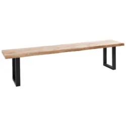 Sitzbank 200/44/40 cm in Schwarz, Eichefarben