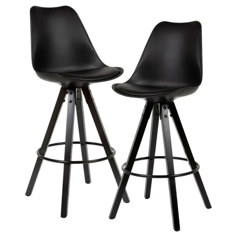 Barhocker-Set in Schwarz