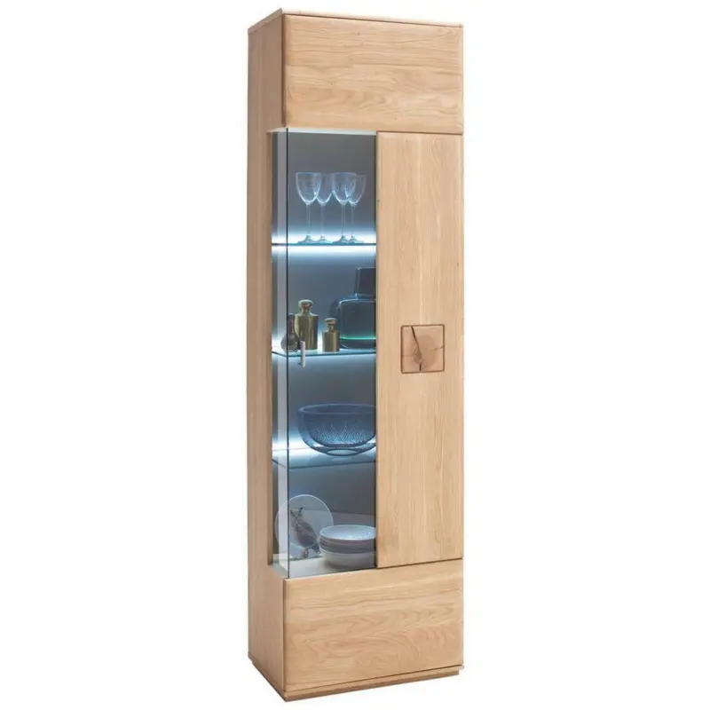 Vitrine in massiv Eiche Eichefarben