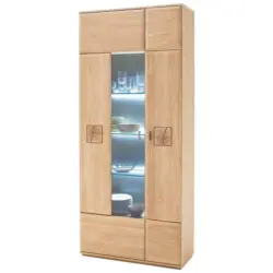 Vitrine in teilmassiv Eiche Eichefarben