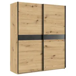 Schwebet&uuml;renschrank in Anthrazit, Eichefarben