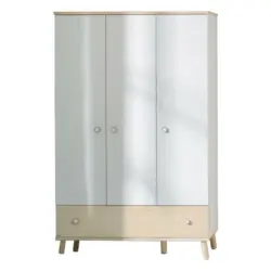 Kleiderschrank in Weiß, Birkefarben