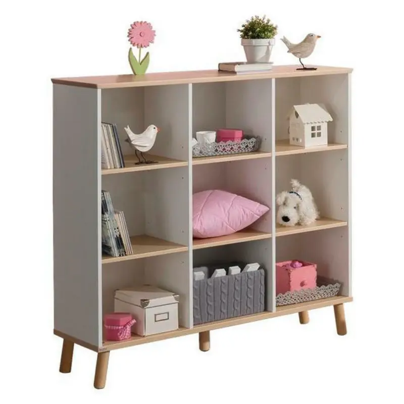 Regal 125,1/121,9/40,3 cm Weiß, Birkefarben