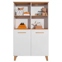 Regal 94,8/159/39,9 cm Weiß, Eichefarben