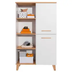 Regal 94,8/159/39,9 cm Weiß, Eichefarben