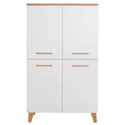 Regal 94,8/159/39,9 cm Weiß, Eichefarben