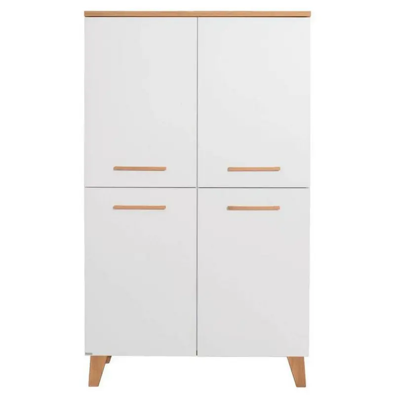 Regal 94,8/159/39,9 cm Weiß, Eichefarben