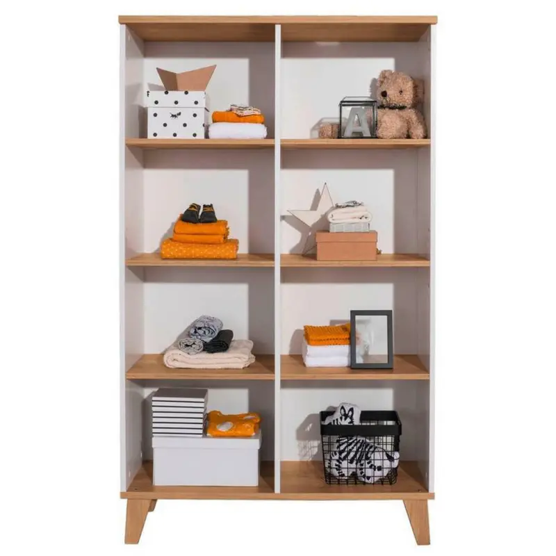 Regal 94,8/159/39,9 cm Weiß, Eichefarben