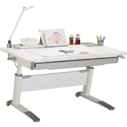Jugendschreibtisch 120/75,3/76 cm höhenverstellbar, Kabeldurchlass