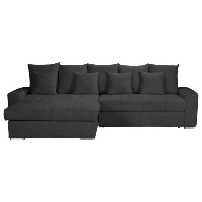 Ecksofa in Mikrofaser Schwarz