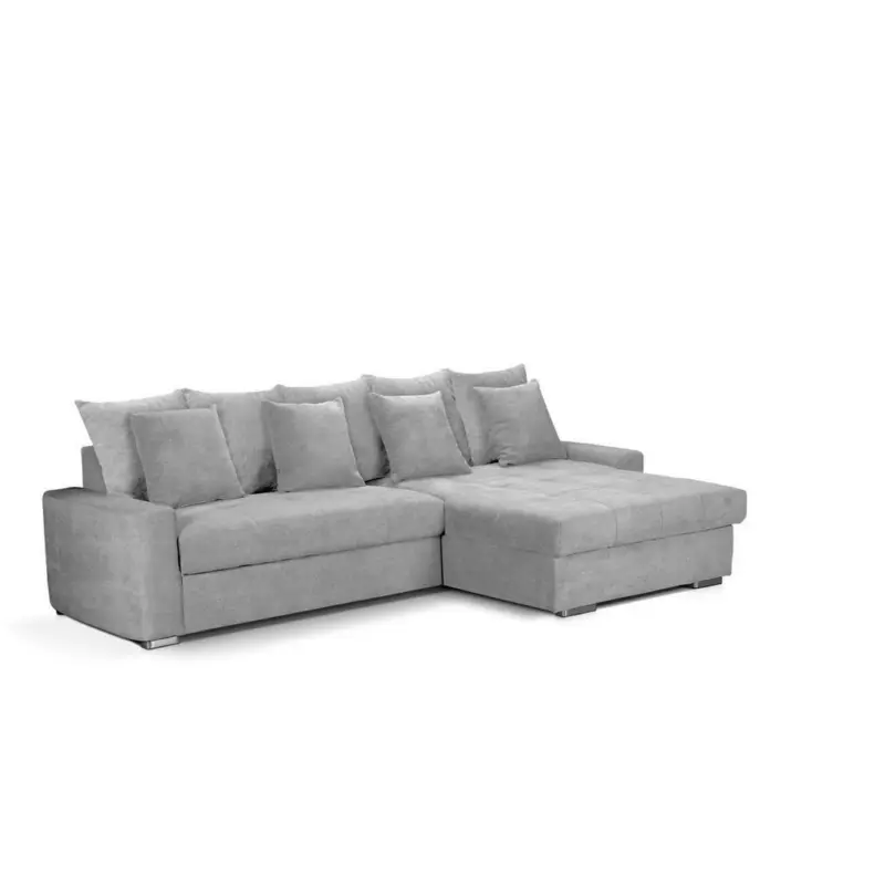 Ecksofa in Mikrofaser Hellgrau