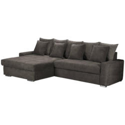 Ecksofa in Mikrofaser Dunkelbraun