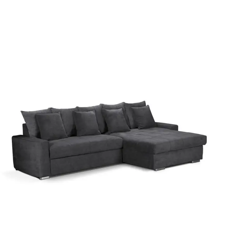 Ecksofa in Mikrofaser Dunkelgrau