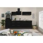 XXXLutz Lauterach - Ihr M&ouml;belhaus bei Bregenz K&uuml;chenblock 280 cm in Schwarz, Eichefarben