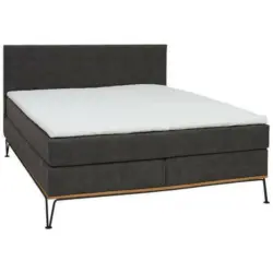 Boxspringbett 160/200 cm in Schwarz, Eichefarben