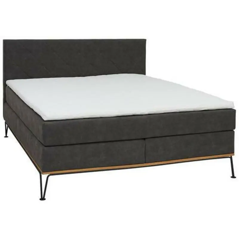 Boxspringbett 160/200 cm in Schwarz, Eichefarben