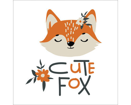 Leinwandbild Cute Fox 27x27 cm