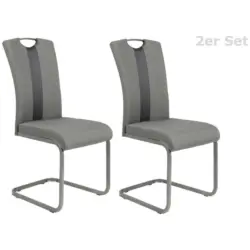 Schwingstuhl-Set 2 Stück in Stahl Webstoff