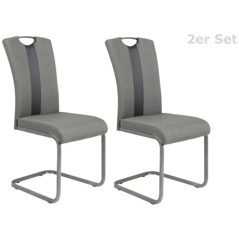 Schwingstuhl-Set 2 Stück in Stahl Webstoff