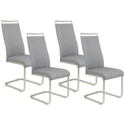 Schwingstuhl-Set 4 Stück in Stahl Webstoff