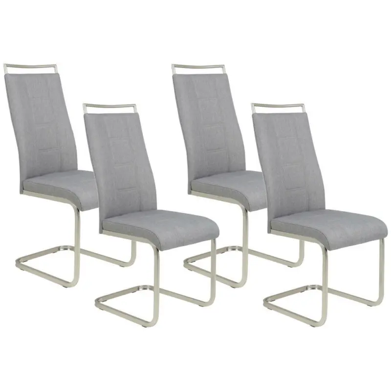 Schwingstuhl-Set 4 Stück in Stahl Webstoff